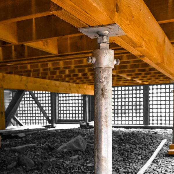 crew pile under a deck - Pro Post Foundations