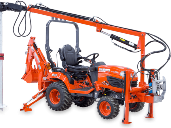 All-in-one compact tractor operated by an experienced screw pile installer